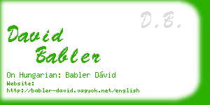 david babler business card
